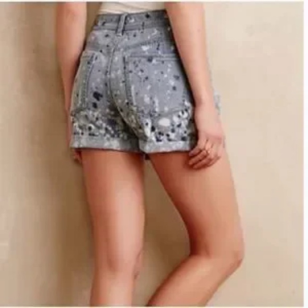 EUC Pilcro/Anthropologie factory paint splash shorts
